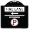 Signmission Fire Lane No Parking W/ No Parking & Left Arrow Heavy-Gauge Alum Sign, 18" x 18", BW-1818-24012 A-DES-BW-1818-24012 - alternate 1